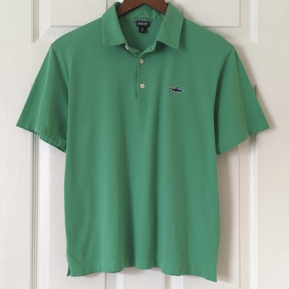 Patagonia Organic Cotton Classic Relaxed Short Sleeve Henley Polo Shirt Green XS